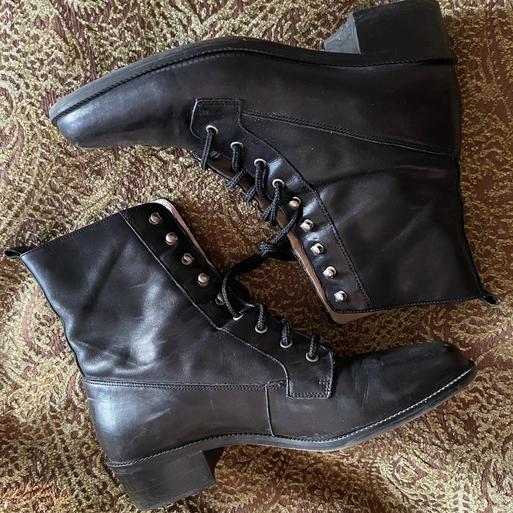Enzo Angiolini Black Lace Up Boots